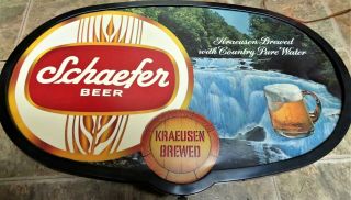 Vintage Schaefer Beer Waterfall Motion Light Bar Sign 1960 