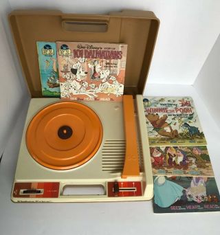 Vintage 1978 Fisher Price Record Player Turntable 825 33 45 Rpm With Records