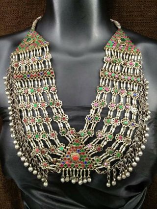Afghan Tribal Necklace Traditional Vintage Antique Handmade Jewelry Kuchi Boho N