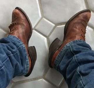 Vintage Tony Lama Cowboy Packer Buckaroo Riding Heel Boots 2