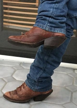 Vintage Tony Lama Cowboy Packer Buckaroo Riding Heel Boots 5
