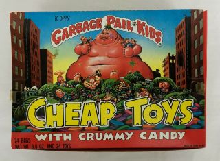 Vintage Topps 1986 Garbage Pail Kids Toys & Crummy Candy Display Box Full