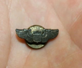 Air Force World War Ii Wings Pin Sterling Rare Pin Belonged Apollo Engineer