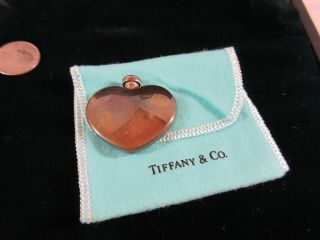 Tiffany & Co.  Sterling Silver Heart Shaped Perfume Bottle With Bag