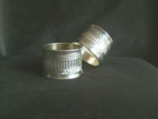 . 950 Solid Silver Antique Napkin Rings C.  1880 Gilt Interior,  Ravinet Et Cie