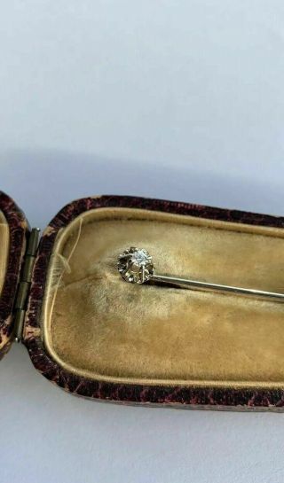 Antique Stick Pin,  Tie Pin Diamond And Solid 18k white Gold Or Platinum Stunning 2