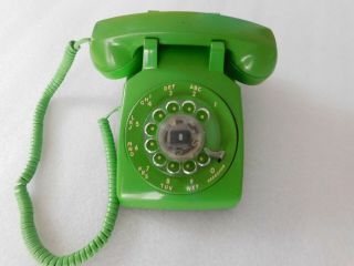 Vintage Lime Green Stromberg - Carlson Rotary Desk Telephone - And Rings