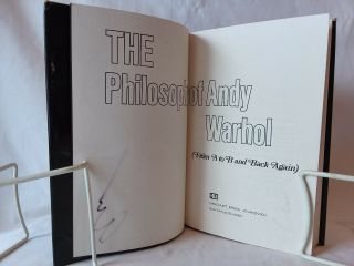 Andy Warhol THE PHILOSOPHY OF ANDY WARHOL vintage 1975 1st edition signed HB DJ 8