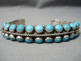 Most Unique Vintage Navajo Ben Begaye Turquoise Sterling Silver Bracelet