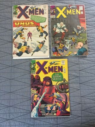 Rare Silver Age X - Men 8,  11,  16 Unus Complete