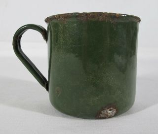 Wwii Russian Military Green Enamel Tin Cup Found At Siege Of Leningrad Site Yqz