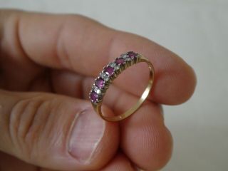 Vintage 9ct Gold Ruby & Diamond Ring