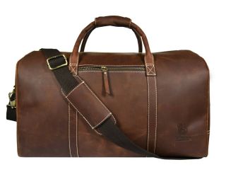 Vintage Leather Duffle Bag Mens Overnight Weekend Travel Luggage Carryon Handbag
