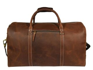 Vintage Leather Duffle Bag Mens Overnight Weekend Travel Luggage Carryon Handbag 4
