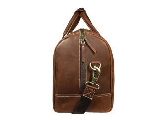 Vintage Leather Duffle Bag Mens Overnight Weekend Travel Luggage Carryon Handbag 5