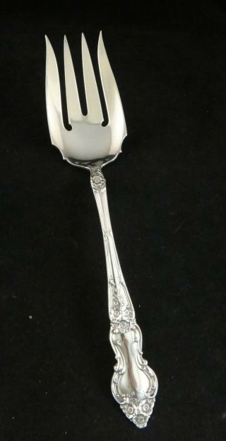 Large Watson Co.  Sterling Silver 8 ½” Serving Fork,  Meadow Rose.  Early 20th Cent