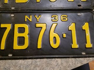 Vintage 1936 York license plates pair 2