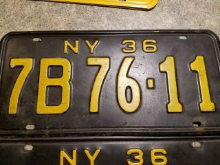 Vintage 1936 York license plates pair 3