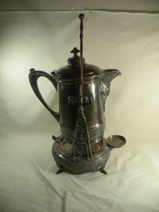 Antique Silver Plate Tilting Pitcher Large Middletown Silver Co 1800 