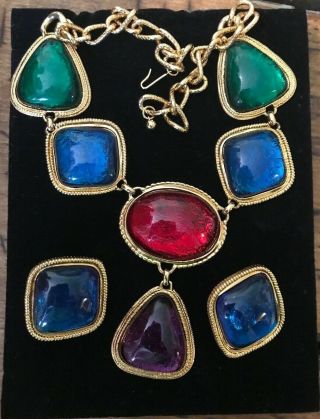 Vintage Kjl Kenneth Lane For Avon Caprianti Necklace And Earrings Set W/ Box