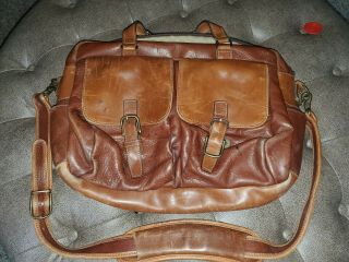 Korchmar Vintage Leather Scholar Researcher Briefcase Laptop Brief Bag Men Large