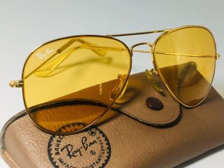 Vintage Bausch & Lomb Ray Ban Gp All Weather Ambermatic Aviators Sunglasses 58mm