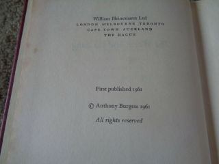 Very Rare - 1961 First Edition - The Worm And The Ring - Anthony Burgess - SIGNE 5