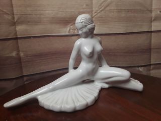 Htf Vintage 1997 Rare White Frankoma Fan Dancer 113