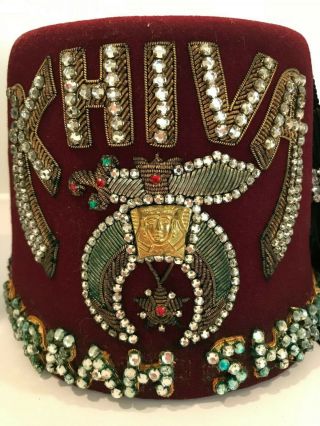 Vintage Khiva Shriners Fez Hat With Tassel And Hat Box Al Morrah Shriner Jewels