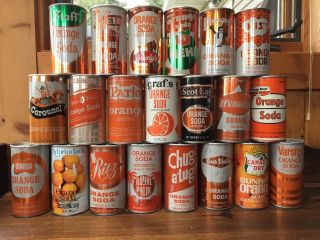 Vintage Orange Soda Pop Cans