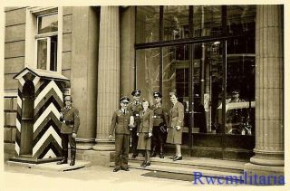 RARE: Female Luftwaffe Helferin Blitzmädel Girls Outside HQ Building 2