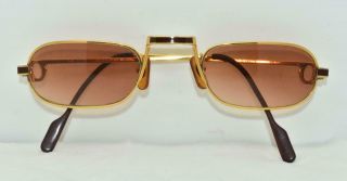 Vintage Cartier Red Lacquer Eyeglasses Sunglasses Lunettes Gold Plated Frame