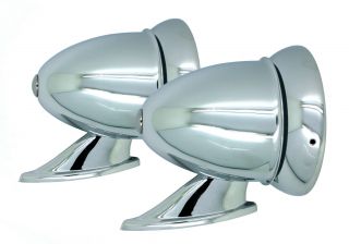 Talbot - Style Chrome Bullet Fender Or Door Mount Side Mirrors Vintage Classic