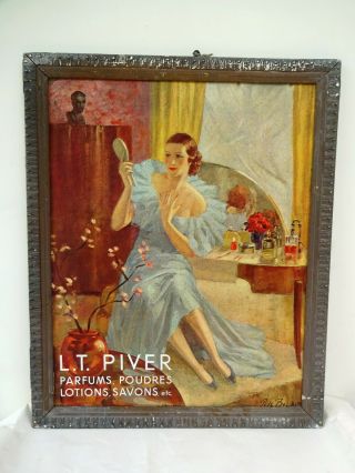L.  T.  Piver Parfumes Poudres Lotion Savons Vintage Advertising Print Frame Franc F