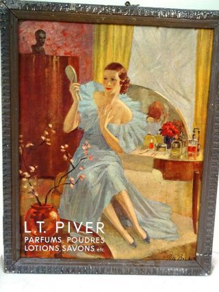 L.  T.  Piver Parfumes Poudres Lotion Savons Vintage Advertising Print Frame Franc F 2