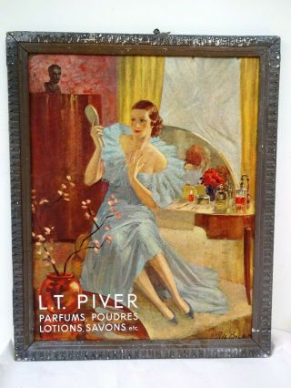 L.  T.  Piver Parfumes Poudres Lotion Savons Vintage Advertising Print Frame Franc F 6