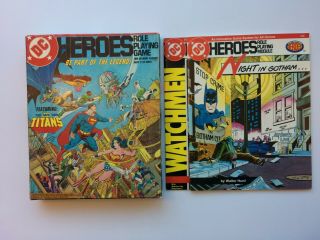 Vintage 1985 Dc Heroes Role Playing Game Complete,  Watchmen Gotham 212 227