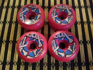 Nos Powell Peralta Cross Bones 64mm Skateboard Wheels Pink Crossbones Vintage