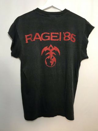 Queensryche Rage 1986 Tour Authentic Vintage Short Sleeve T - Shirt Cut