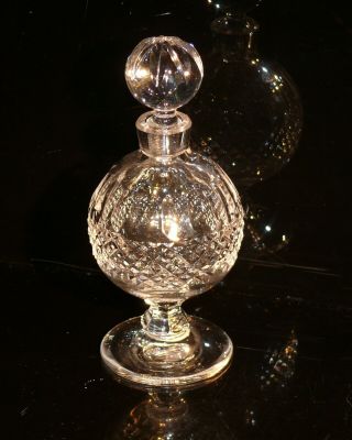 Waterford Ireland 24 Crystal Vintage Colleen Footed Perfume Bottle