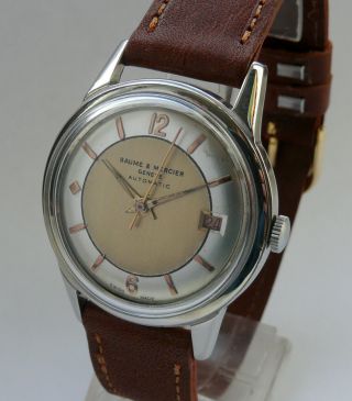 Vintage Baume & Mercier Swiss Automatic Winding Mens Watch With Date