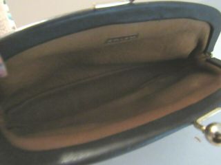 VTG COACH BROWN LEATHER KISS LOCK COIN PURSE 6