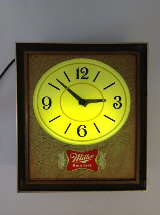 Vintage Miller High Life Lighted Beer Clock 1960 