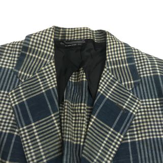 Vintage 1960s Brooks Brothers Blue Plaid Madras Cotton Sport Coat Blazer Men’s 4 3