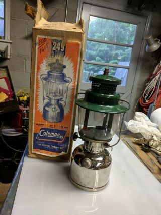 Vintage 1963 Coleman Model 249 Kerosene Lantern.  Good.