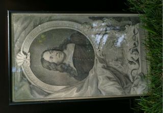 four 4 antique 18th century portrait engravings 1735 - 1740 framed gentry english 11