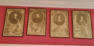 four 4 antique 18th century portrait engravings 1735 - 1740 framed gentry english 6