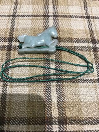 Vintage CHINESE JADE? FIGURE OF A HORSE Pendant 2