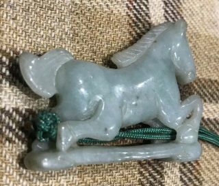 Vintage CHINESE JADE? FIGURE OF A HORSE Pendant 3