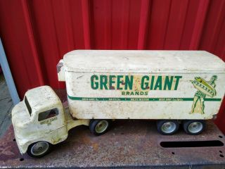 Vintage 1954 / 1955 Tonka Green Giant Co.  Transport - Semi Truck & Trailer